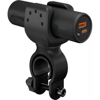 Goobay Bike Powerbank 5.0 con soporte reforzado para manillar de bicicleta | 60656 | 5000 mAh | Negro
