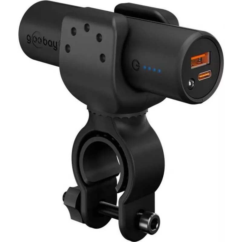Goobay Bike Powerbank 5.0 con soporte reforzado para manillar de bicicleta | 60656 | 5000 mAh | Negro