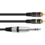 Cable adaptador estéreo Omnitronic 2x RCA (cinch) a 2x RCA, 1,5 m de longitud, modelo 30225223