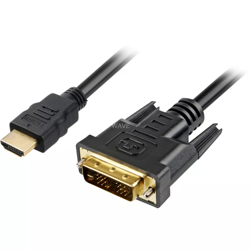 Cable adaptador HDMI a DVI-D (18+1) (negro, 1 metro)