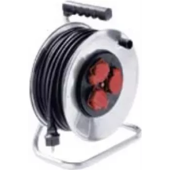 Cable alargador de corriente Bachmann 398.186 50 m 3 tomas de corriente AC exterior plateado