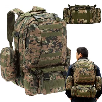 Mochila militar táctica Extralink 4-en-1 escuela viaje supervivencia 50L MIL-668
