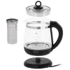 Adler Hervidor de agua | AD 1299 | Eléctrico | 2200 W | 1,5 L | Vidrio | Base giratoria 360° | Negro