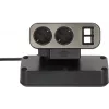 Alargador de corriente Brennenstuhl 1153580100 2m 10 tomas de corriente interior negro plateado
