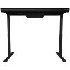 Escritorio gaming de altura ajustable con dos motores, función sentado/de pie, cargador inalámbrico, iluminación RGB, panel de control y puertos USB, tablero de vidrio templado, negro