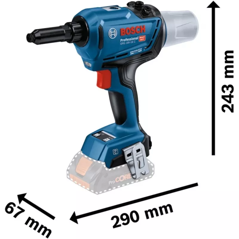 Bosch 0 601 9K5 001 remachadora eléctrica negra, verde 3,2,4,4,8,5,0,5,6 mm 16000 kN
