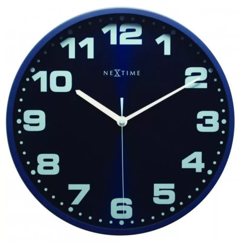 NeXtime Reloj de pared 3053bl Dash Blue, Ø 35 cm, pared, azul