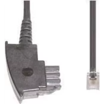 Cable de teléfono e+p T 170/3 3 m transparente negro