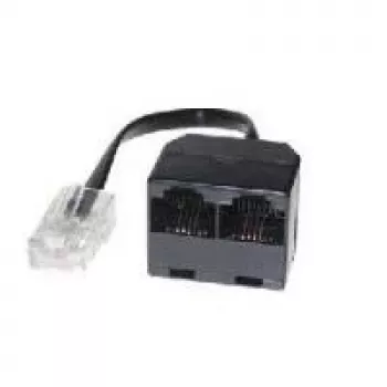 Distribuidor ISDN, 2 vías, 1 x RJ45 macho/2x RJ45 (8P8C) hembra, cable de 10 cm para conectar 2 dispositivos ISDN a una línea (17000462)