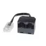 Distribuidor ISDN, 2 vías, 1 x RJ45 macho/2x RJ45 (8P8C) hembra, cable de 10 cm para conectar 2 dispositivos ISDN a una línea (17000462)