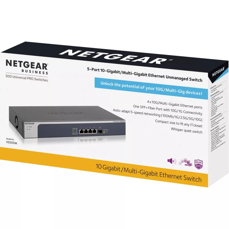 NETGEAR XS505M no gestionado 10G Ethernet (100/1000/10000) gris, plata