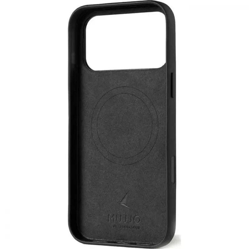 Mujjo Full Leather Case funda para iPhone 17 Pro Max negro
