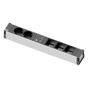 Regleta de alimentación Bachmann 912.0168 para interior 2 salidas AC negra gris