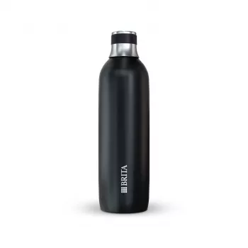 Botella de carbonatación BRITA 118440 – acero inoxidable, 1 L, apta para lavavajillas, ergonómica (93×93×305 mm)