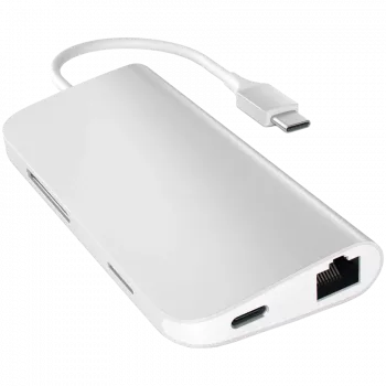 Adaptador multipuerto Satechi USB-C 8K con Ethernet V3 space grey (ST-P8KEM)