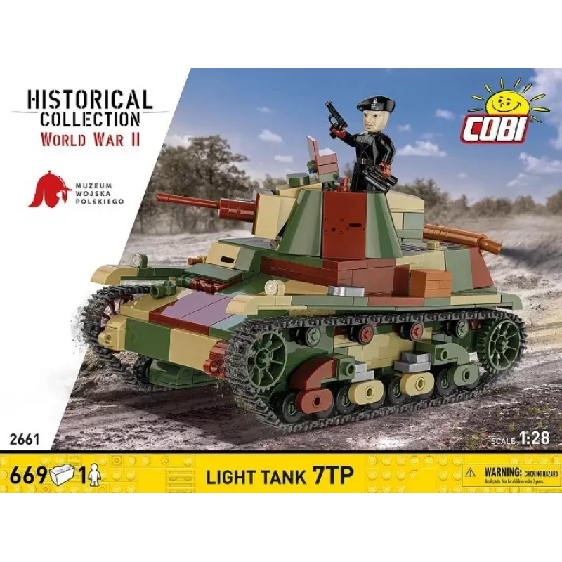 Bloques de construcción Cobi Tanque ligero 7TP modelo, 669 piezas, COBI-2661