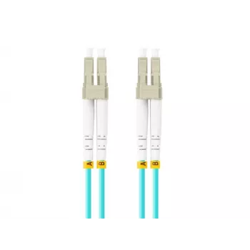 Cable de conexión de fibra óptica MM LC/UPC-LC/UPC DUPLEX 3,0MM OM3 50/125 LSZH 2M Aqua