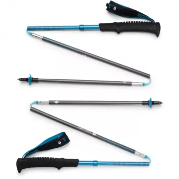 Bastones de trekking Distance Carbon Z, máquina de fitness antracita/azul, 1 par, 105 cm