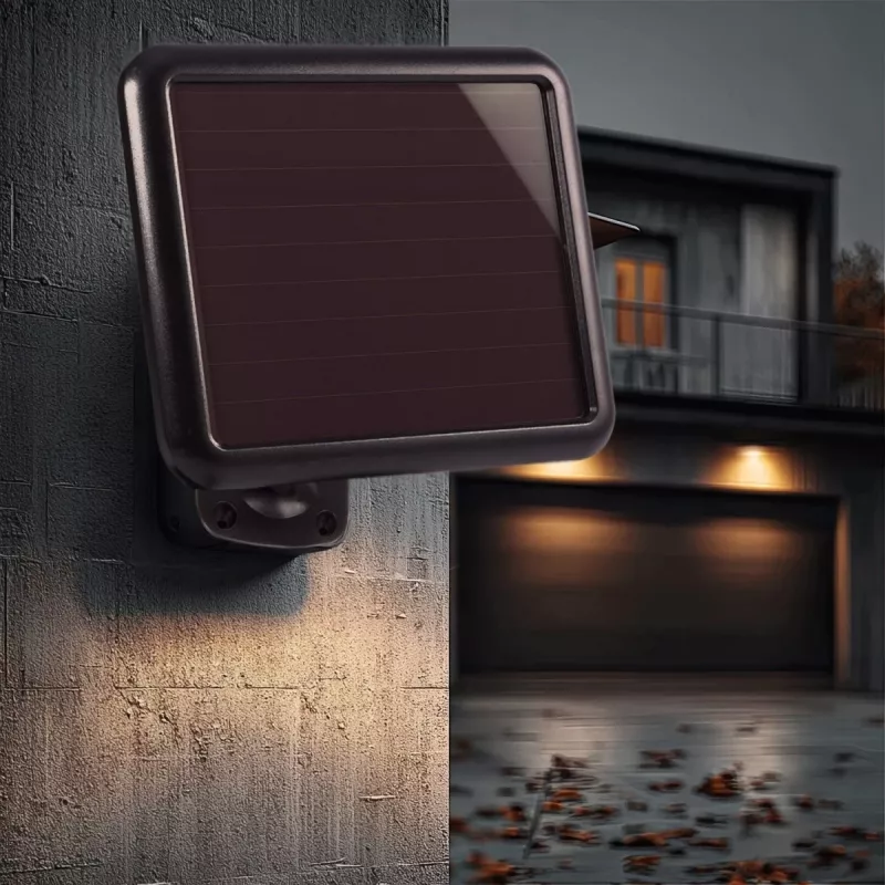Maclean MCE442 Foco LED solar con detector de movimiento Foco de pared IP44 6W 6000K