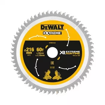 Hoja de sierra DeWALT XR FlexVolt 216 mm x 30 mm 60Z