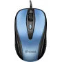 Ratón USB con cable, 4 botones, óptico, simétrico, azul