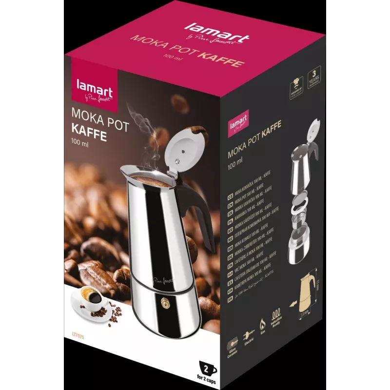 Cafetera moka LAMART LT7075 100 ml cafetera exprés para cocina