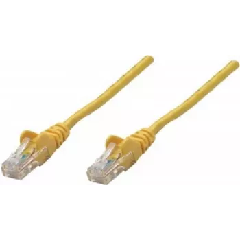 Cable de red patch Intellinet, Cat6A, 20 m, amarillo, cobre, S/FTP, LSOH / LSZH, PVC, RJ45, contactos bañados en oro, sin lengüeta, con protección antipinzamiento, garantía de por vida