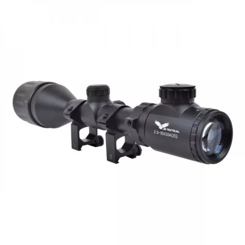 Visor telescópico JS-Tactical 2.5-10x50 Mil-Dot con riel de 22 mm