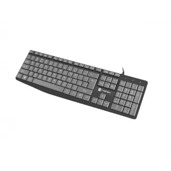 Teclado cableado de tamaño completo NATEC NKL-1507 USB QWERTY US International gris/negro, 105 teclas, teclado numérico
