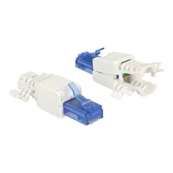 Conector macho RJ-45 DeLOCK 86417 azul blanco
