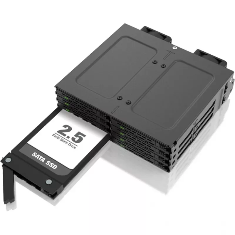 Bastidor móvil icy dock MB038SP-B para 8 unidades SATA/SAS de 2,5 pulgadas, compatible con 1 bahía de 5,25 pulgadas