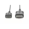DIGITUS cable de conexión HDMI High Speed - cable HDMI - HDMI macho a 19 pin mini HDMI Type C macho - 2,0m - doble aislamiento - Negro - moldeado