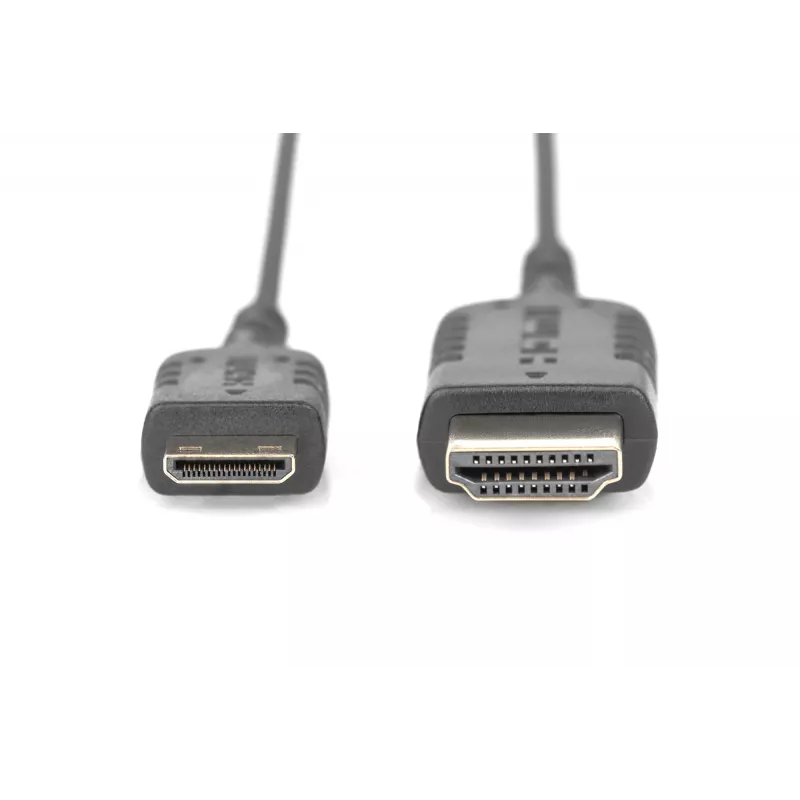 DIGITUS cable de conexión HDMI High Speed - cable HDMI - HDMI macho a 19 pin mini HDMI Type C macho - 2,0m - doble aislamiento - Negro - moldeado