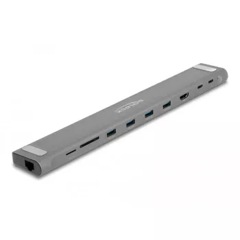 DeLOCK USB Type-C Docking Station delgada 4K HDMI USB 3.2 Gen 1 LAN SD PD 3.0