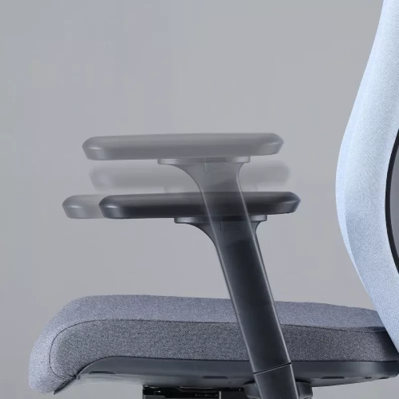 Silla de oficina ergonómica Up Up Athene negra, gris + tejido azul