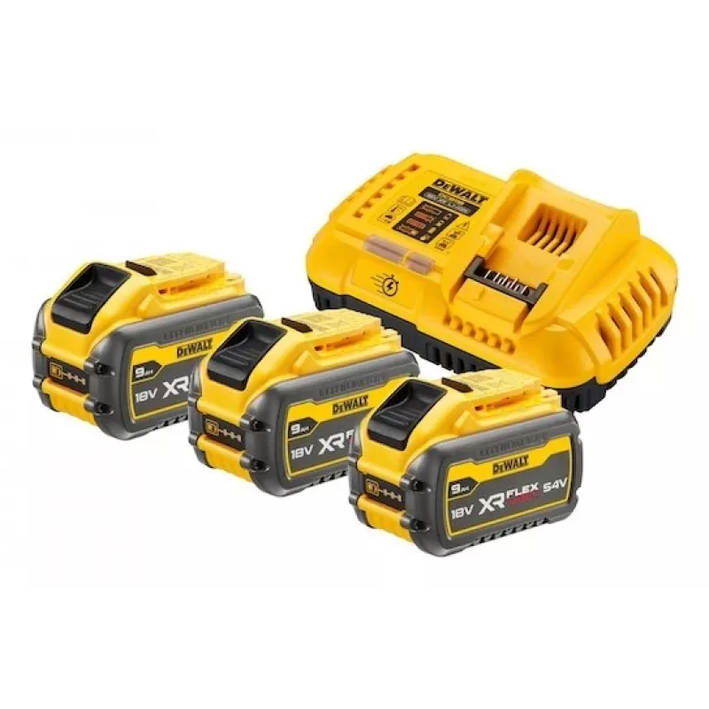 Set de batería y cargador DeWalt DCB118X3 — batería Li-Ion 9 Ah con cargador