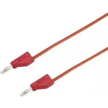 Cable de prueba VOLTCRAFT [conector macho 4 mm - conector macho 4 mm] 0,75 m rojo MSB-300 (MSB-300-0.75-Red)