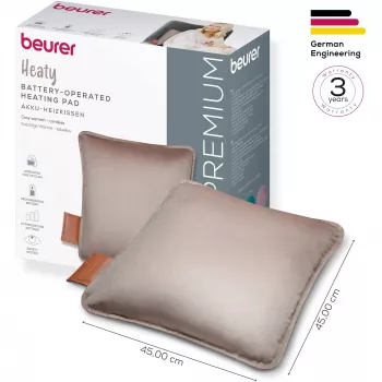 Almohadilla térmica Beurer HK77 recargable Smokey-Taupe – cojín térmico eléctrico portátil