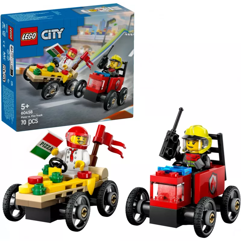 LEGO CITY 60458 Pizza vs. camión de bomberos
