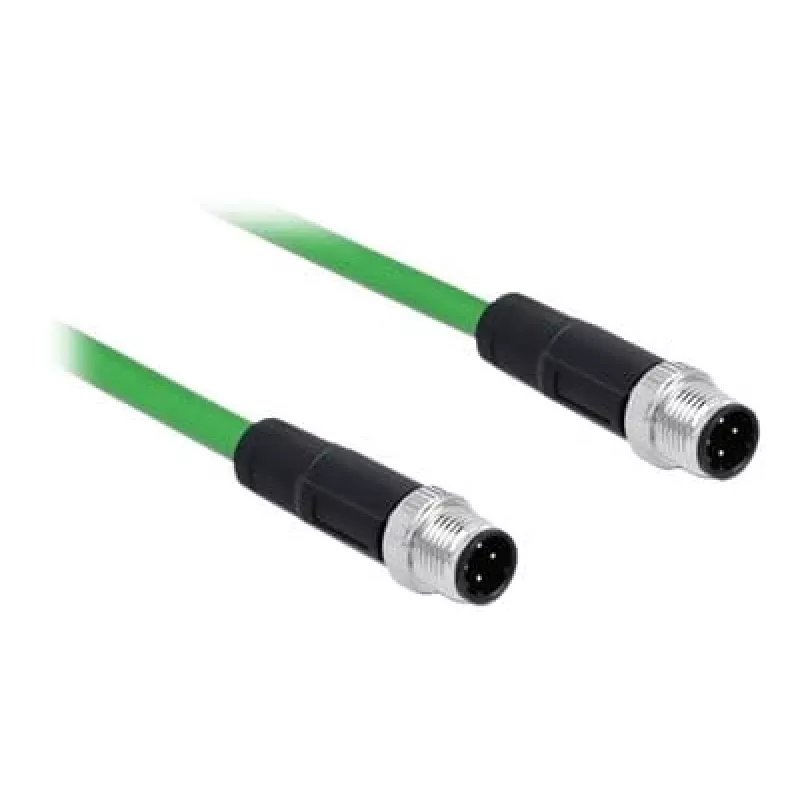 DeLOCK - Cable de red - M12 (4 polos) (M) a M12 (4 polos) (M) - 5,0 m - SF/FTP - libre de halógenos - verde (85920)