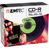 EMTEC Vinyl Look - 10 x CD-R - 700 MB (80 min) 52x - azul, amarillo, lila, verde, rosa - funda slim jewel case