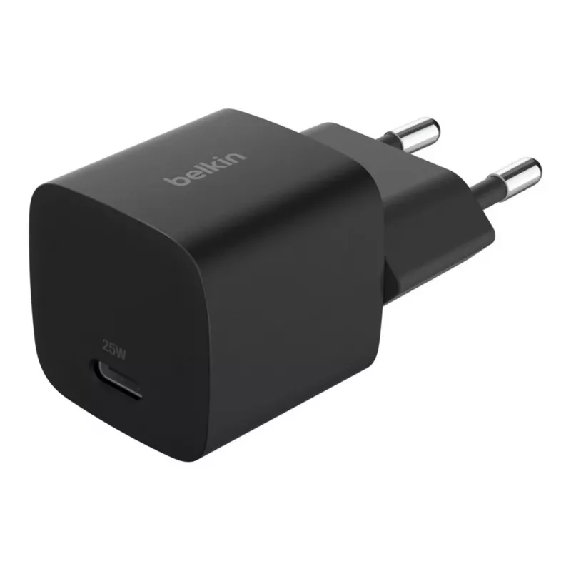 Cargador USB-C Belkin BOOSTCHARGE 25W Power Delivery negro – cargador de pared USB‑C PD 25W rápido