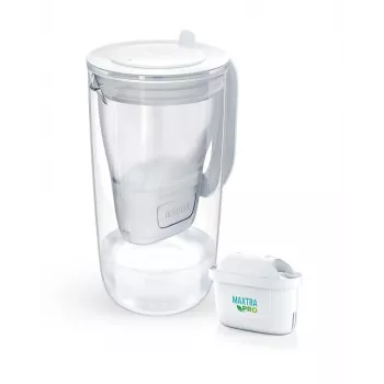 Jarra filtrante de agua BRITA Glass+1 Maxtra Pro gris, 2,4 L total / 1,5 L filtrada, filtro Maxtra Pro PP