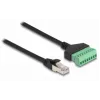 Cable DeLOCK RJ45 Cat.6 conector macho a adaptador de regletas de conexión 30 cm negro verde