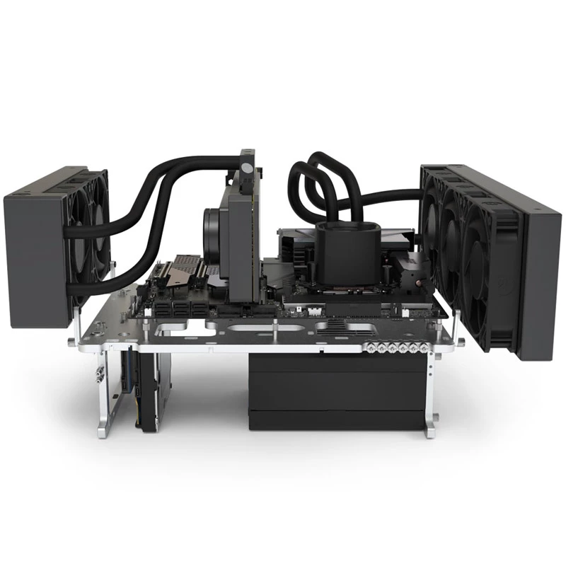 Mesa de marco abierta Streacom BC1 V2 plata — soporte ATX, plataforma de prueba y montaje