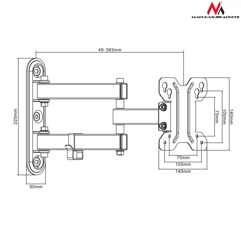 Soporte de pared para TV MACLEAN MC-740 para pantallas de 13–23