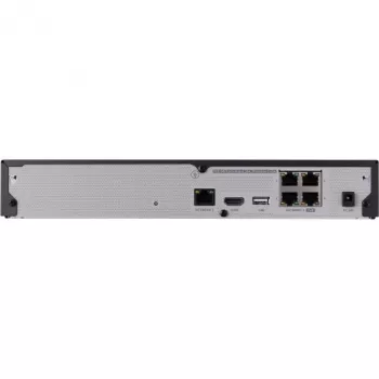 Grabador de vídeo en red - 4 canales IP - H.265 - 40 Mbit/s - HDMI - switch PoE - sin HDD