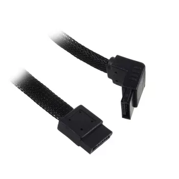 Cable SATA III SilverStone 50 cm acodado / recto - enfundado negro