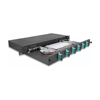 Caja de empalme de fibra óptica DeLOCK 67001 negro metal 482x220x44mm