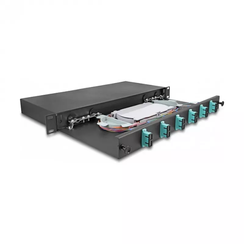 Caja de empalme de fibra óptica DeLOCK 67001 negro metal 482x220x44mm
